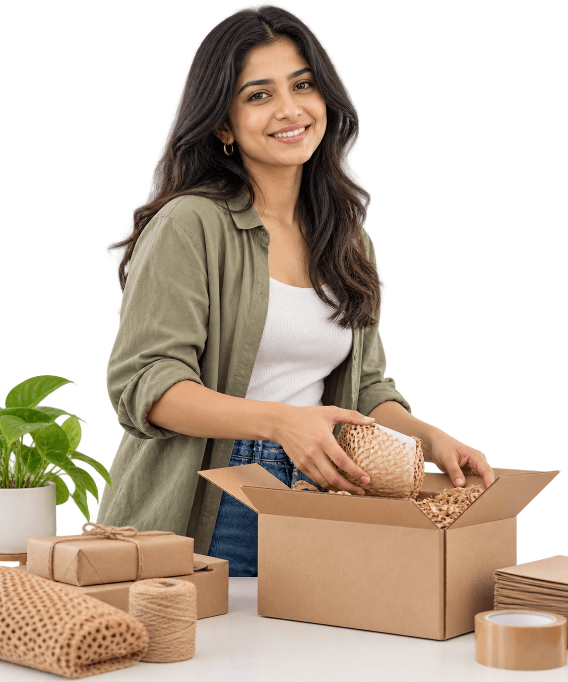 Indian D2C founder packing a customer order